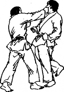平钩拳击打对手腹部